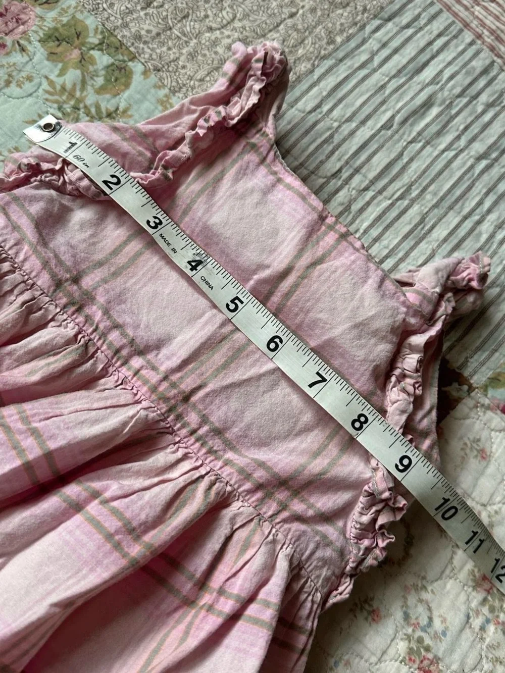 Oshkosh pink plaid toddler's ruffly dress